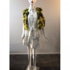 DAMES DOBBELE FARGE FUR GILET RLWF0010