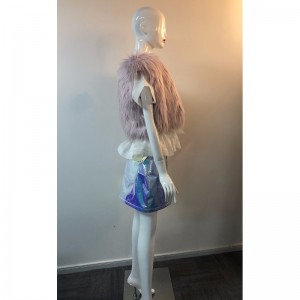 DAMES PINK KORT FUR GILET RLWF0014