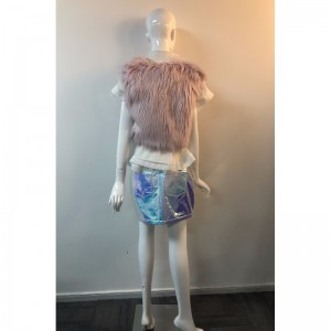 DAMES PINK KORT FUR GILET RLWF0014