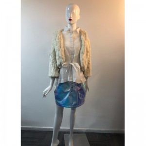 DAMES BEIGE KORT FUR JAKKE RLWF0016