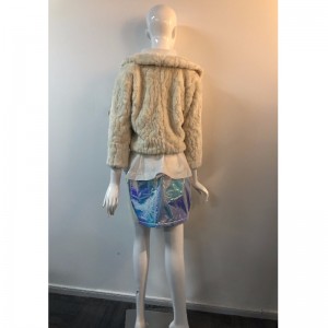 DAMES BEIGE KORT FUR JAKKE RLWF0016