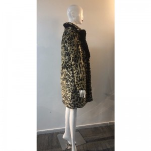 DAMES LEOPARD PRINT FUR COAT RLWF0028