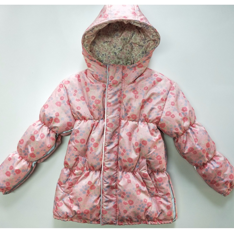 Børnenes rosa blomstertryk PUFFER Coat RLCPC0008N