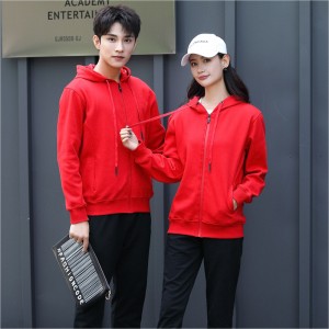 # 8017-Fleece-sweatshirt med hætte med fuld lynlås