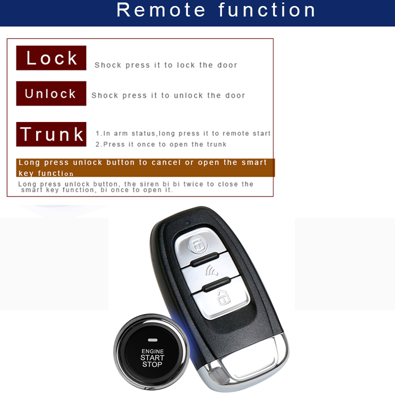 PKE nøglefri indgang RFID autolås u0026 lås op i bilalarmstarter
