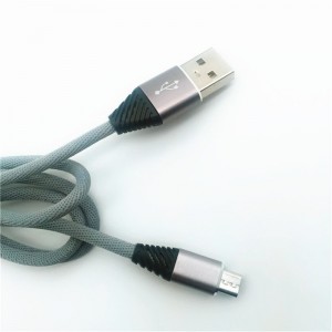KPS-1004CB Micro tilpasset bomuldsvævning 1m 2.2a hurtigopladet micro usb-kabel til Android