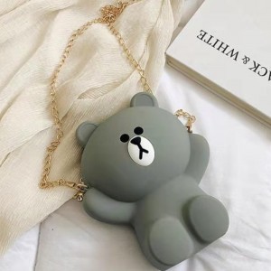 Silikone tegneserie taske pige taske sød silikone mobiltelefon taske bære personlighedskæde enkelt skulder skråt rygsæk