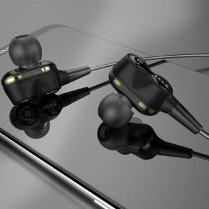2019 Ny dobbelt driver God dyb bas stereo Hi-Fi In-ear kablet hovedtelefon OE18