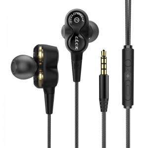 2019 Ny dobbelt driver God dyb bas stereo Hi-Fi In-ear kablet hovedtelefon OE18