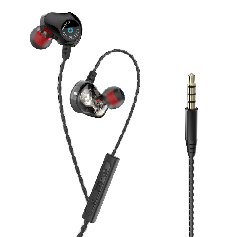 Modedesign Dual Driver Earhook Stereo Wired Earphone