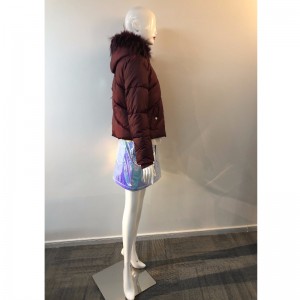 DAMES BURGUNDY HOODED COAT RLWPC0066