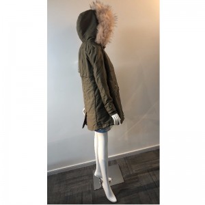 DAMES KHAKI HOODED COAT RLWPC0074