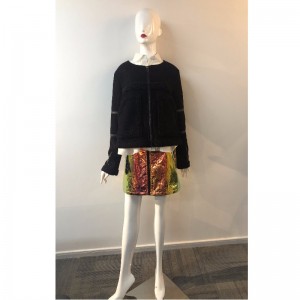 DAMES BLACK COLLARLESS COAT RLWPC0080