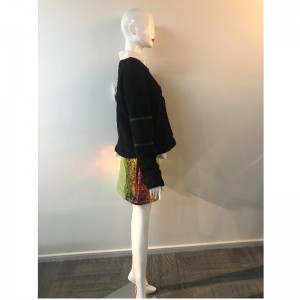 DAMES BLACK COLLARLESS COAT RLWPC0080