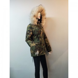 DAMES CAMO HOODED COAT RLWPC0090