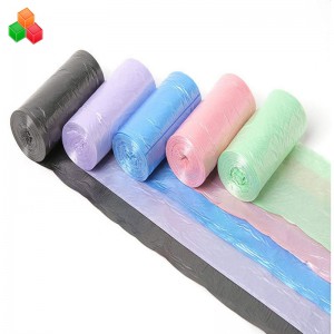 Forfremmelse brugerdefineret størrelse farverig billig oxo 100% bionedbrydelig komposterbar majsstivelse plast affaldsposerulle til familie / indkøbscenter