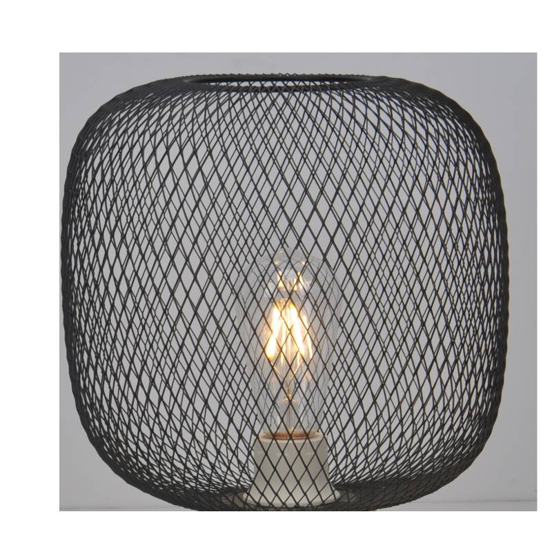Bordlampe med mesh skygge og mat sort