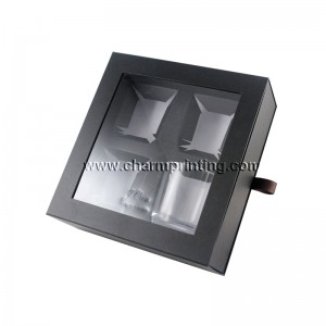 Brugerdefineret hvid farve rektangel gaveæske med plast vindue