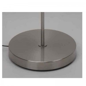 Moderne gulvlampe med stofskygge, sort skygge inde i guld