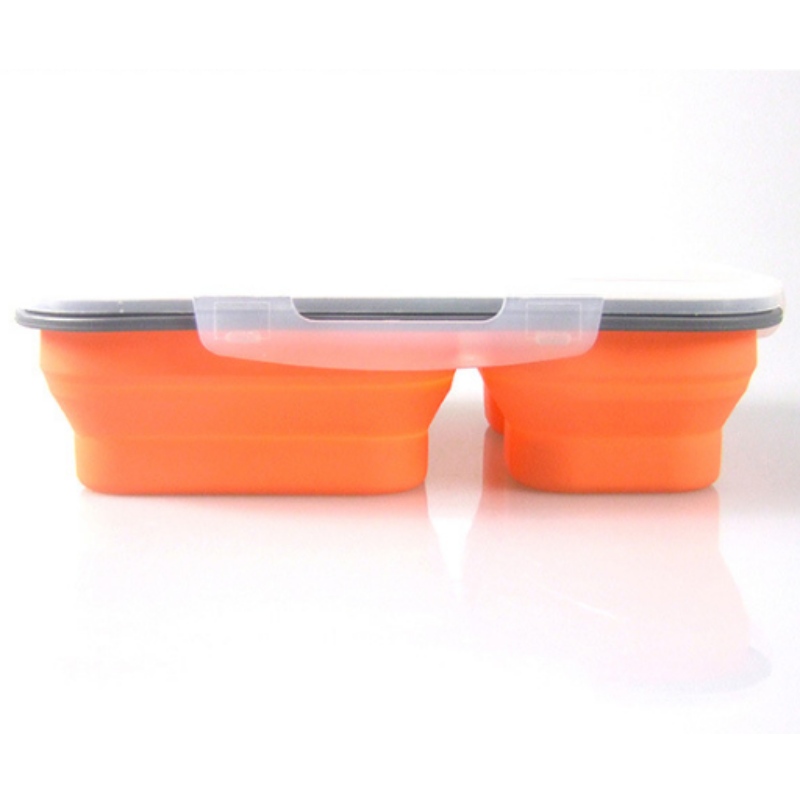 Silikone frokostboks dobbeltlag frokostboks silikone frisk kasse børns frokostboks sammenfoldelig skål