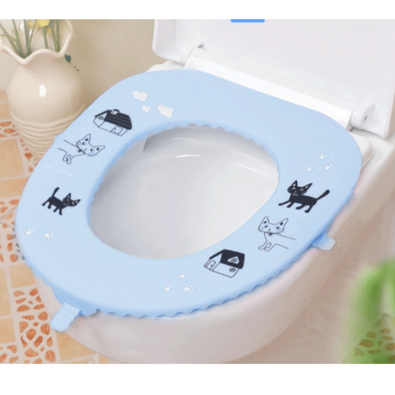 Ny antibakteriel silikone sædehynde husstand vandtæt let rengøring rejse bærbar toilet sæde ring