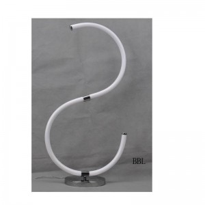 LED bordlampe med akrylrør i S-form