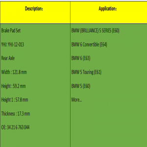 Bremseklodser (OE: 34216763044)