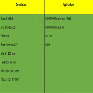 Bremseklodser (OE: 34 21 6 762 871)