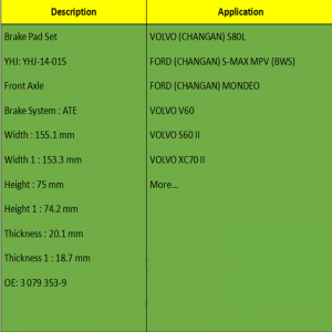 Bremseklodser (OE: 3 079 353-9)