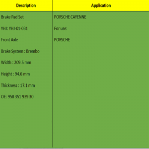 Bremseklodser (OE: 958 351 939 30)