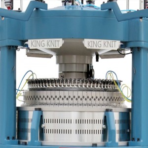 Dobbelt feeder interfaced datamatiseret jacquard cirkulær strikkemaskine