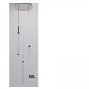 Lys til LED-vedhæng med 3-pc-rør, acryl-lige rør