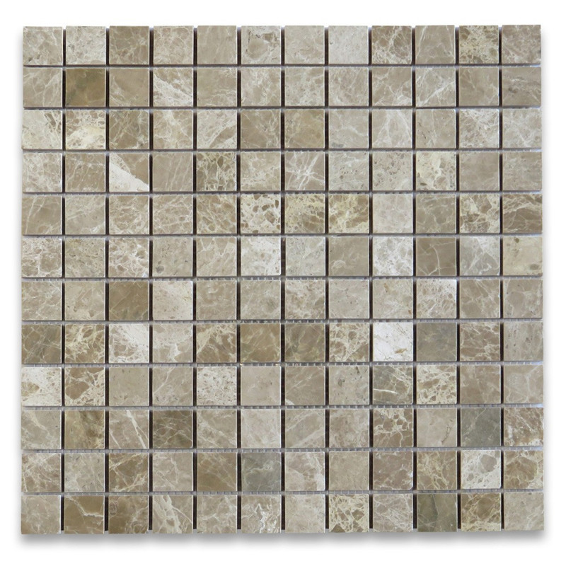Emperador lys 1x1 firkantet mosaikflise poleret
