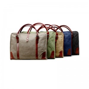 Lærred skulder taske-18011