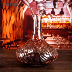 Håndlavet blæst blyfrit krystal skråt vin kvalitet karaffel fra kalkun