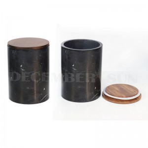 Sort marmor dåsesæt