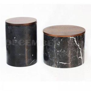 Sort marmor dåsesæt