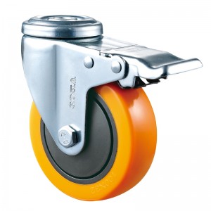 Medium Duty - Forkromet hus med gult Diamand TPE-hjul