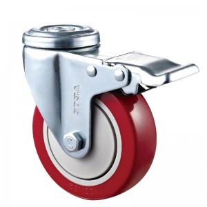 Medium Duty - Forkromet hus med rødt Diamand TPE-hjul