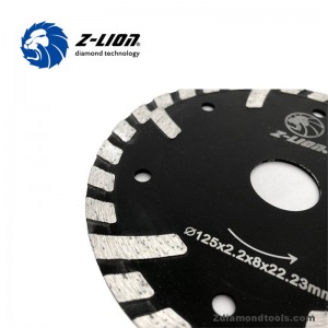 ZL-HB06 bølg granit savblad med lange og korte beskyttede tænder til stenskæring