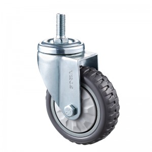 Medium Duty - Forkromet hus med gråt Diamand TPE-hjul