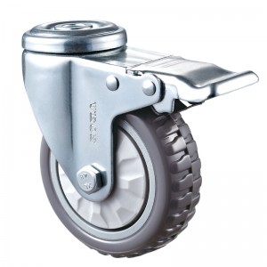 Medium Duty - Forkromet hus med gråt Diamand TPE-hjul