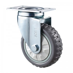 Medium Duty - Forkromet hus med gråt Diamand TPE-hjul