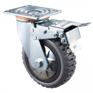 Heavy Duty - Forkromet hus med brunt TPE-hjul