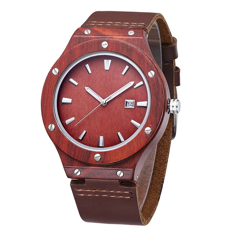 Wrist Wood Watch og Bedste læder Valentine-par Armbåndsur