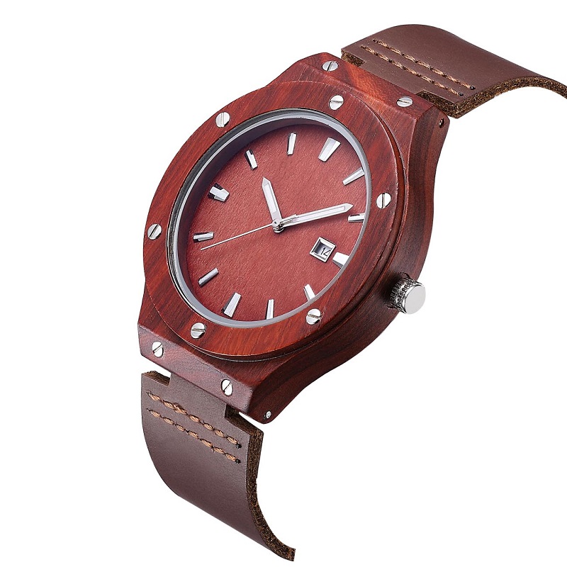 Wrist Wood Watch og Bedste læder Valentine-par Armbåndsur