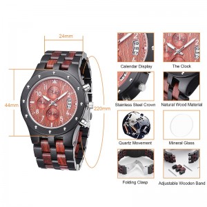 Træur Mænd Kvinder Automatisk armbåndsur af træmetallbalancehjulur Relogio