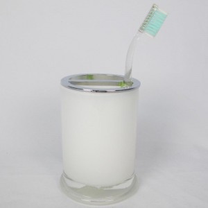 Hvidt glas badeværelse tilbehør sæt