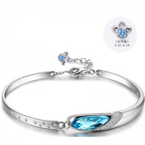 Sterling sølv 925 zodiac safir cubic zirconia ædelsten kvinder armbånd 101
