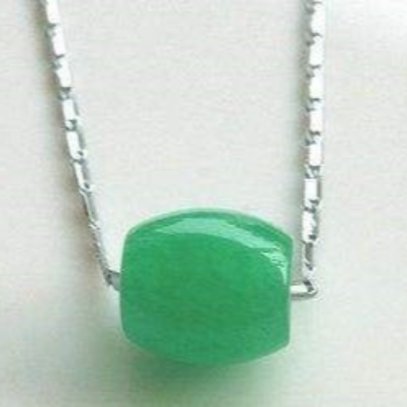925 sterling sølv syntetisk malay jade ædelsten vedhæng kvinder halskæde